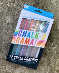 a box of 12 chalk crayons