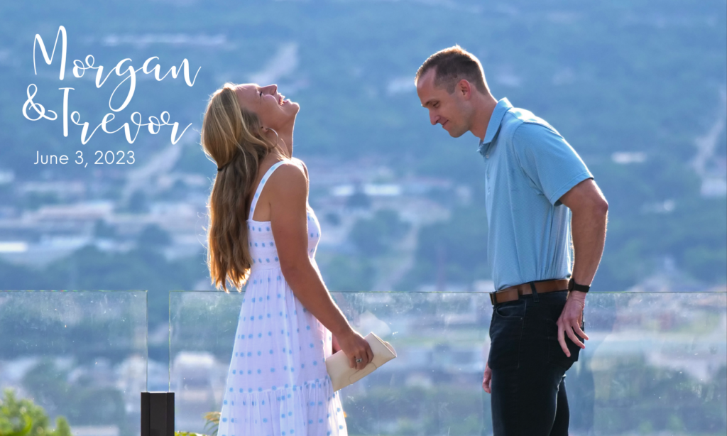 a photo from their proposal at the Burritt's overlook